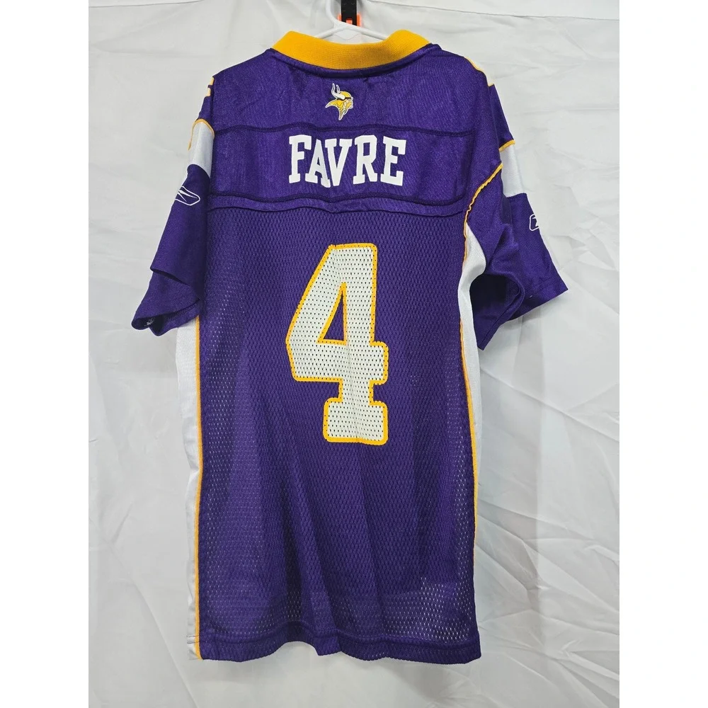 Kids Reebok Minnesota Vikings Brett Favre Purple Football Jersey‎ Size M 10-12